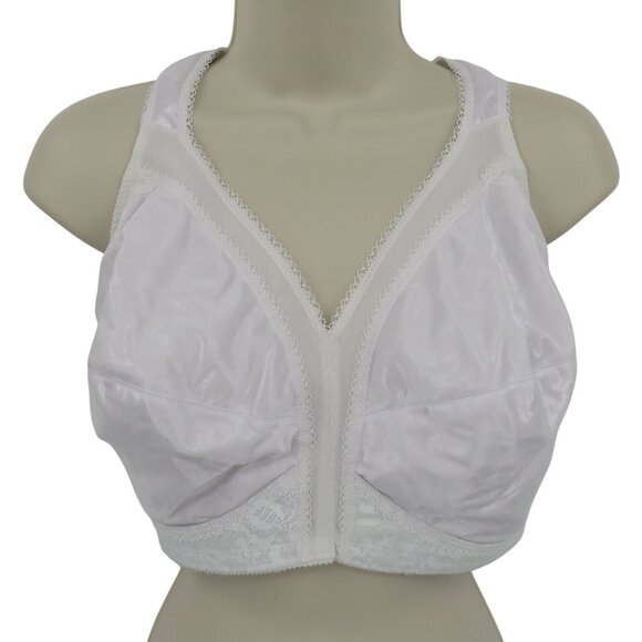 Playtex 46D Bra White 18 Hour Ultimate Shoulder Comfort Smoothing 4693 Wireless - Picture 1 of 16
